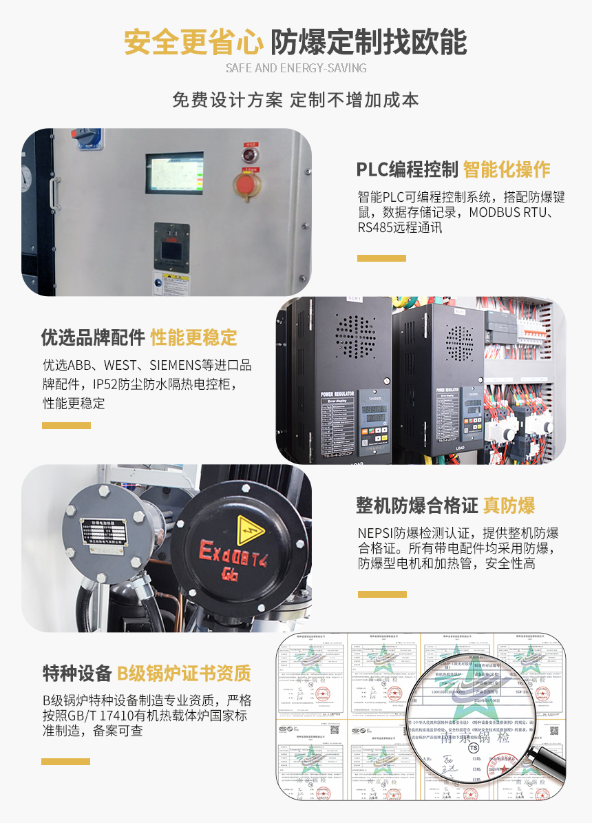 正壓防爆有機熱載體爐產品特點